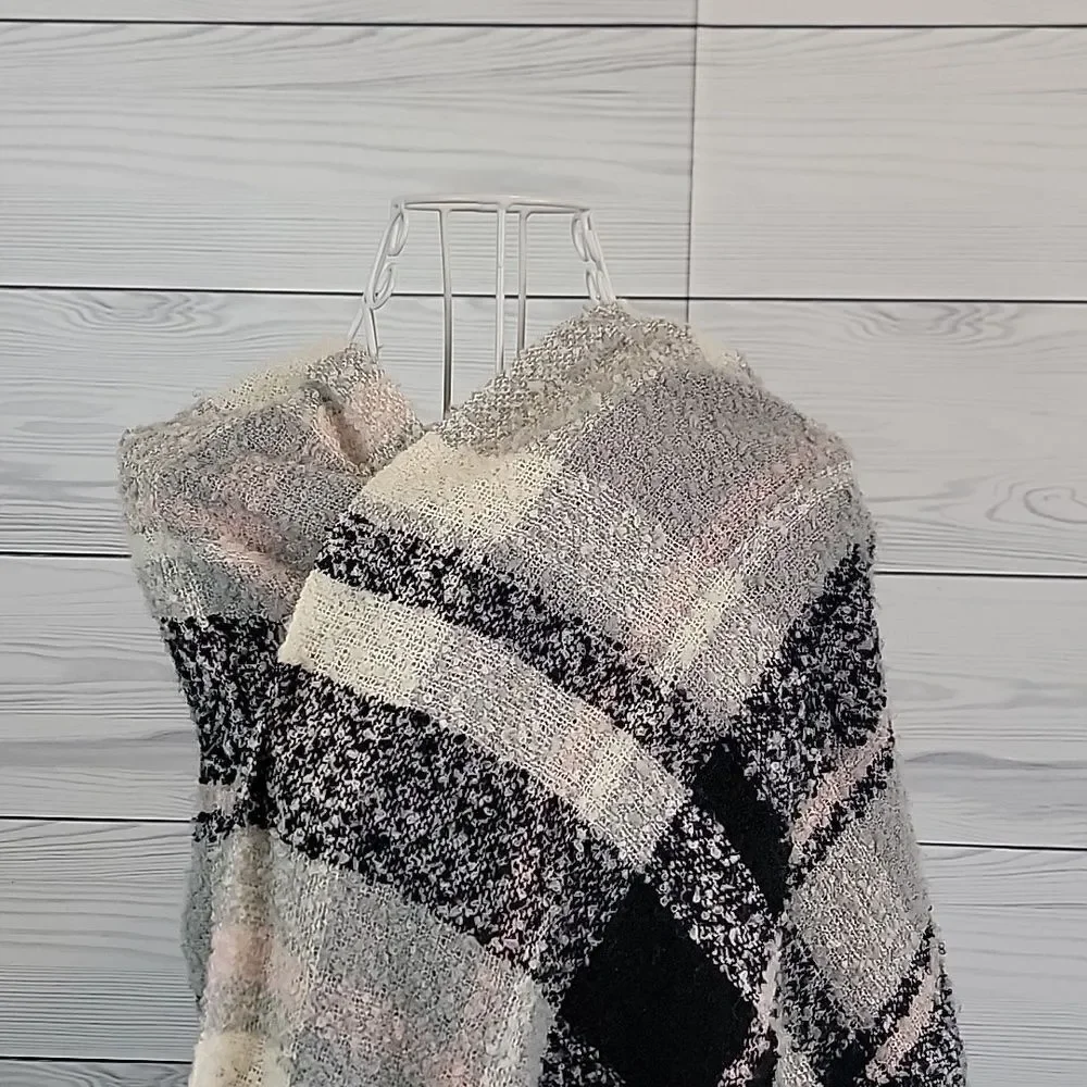 Unbranded Plaid Fringe Shawl Wrap 26